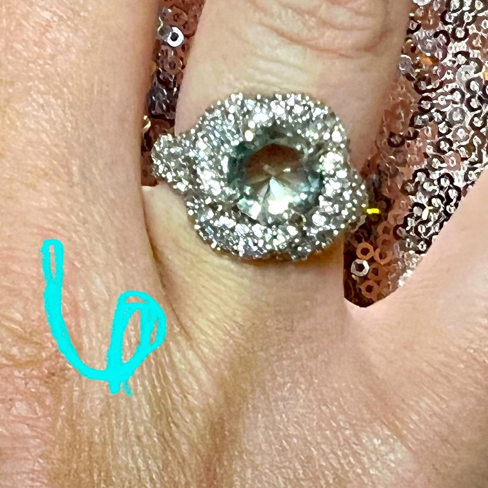 Flower Ring with Gray Spinel Center Stone